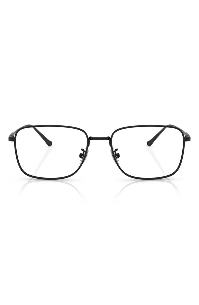 COACH 55mm Square Optical Glasses, Main, color, Black Titanium / Demo