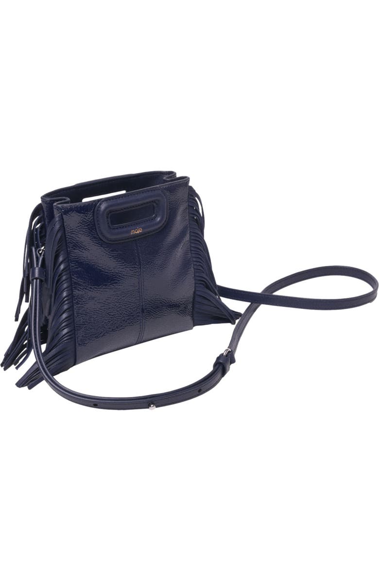 maje Naplak leather M Mini bag, Alternate, color, Navy