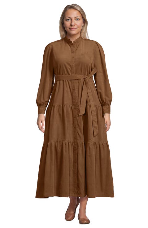 Corduroy Tiered Dress
