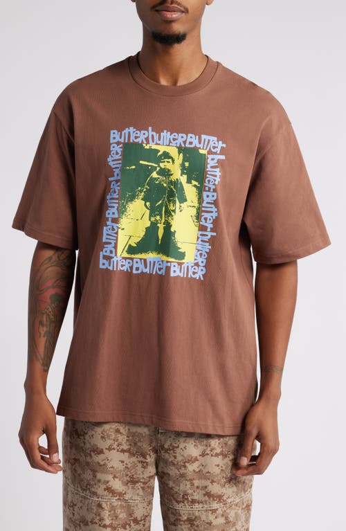 Butter Goods Stolen Boots Graphic T-Shirt in Brown 