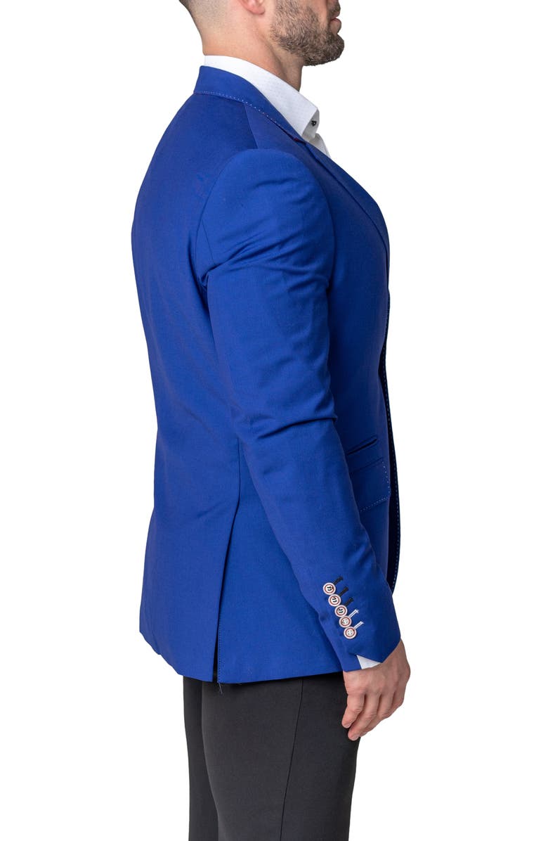 Maceoo Socrates Topstitch Blazer, Alternate, color, Blue
