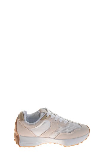 Kensie Kids' Layered Mesh Lace-up Sneaker In Brown