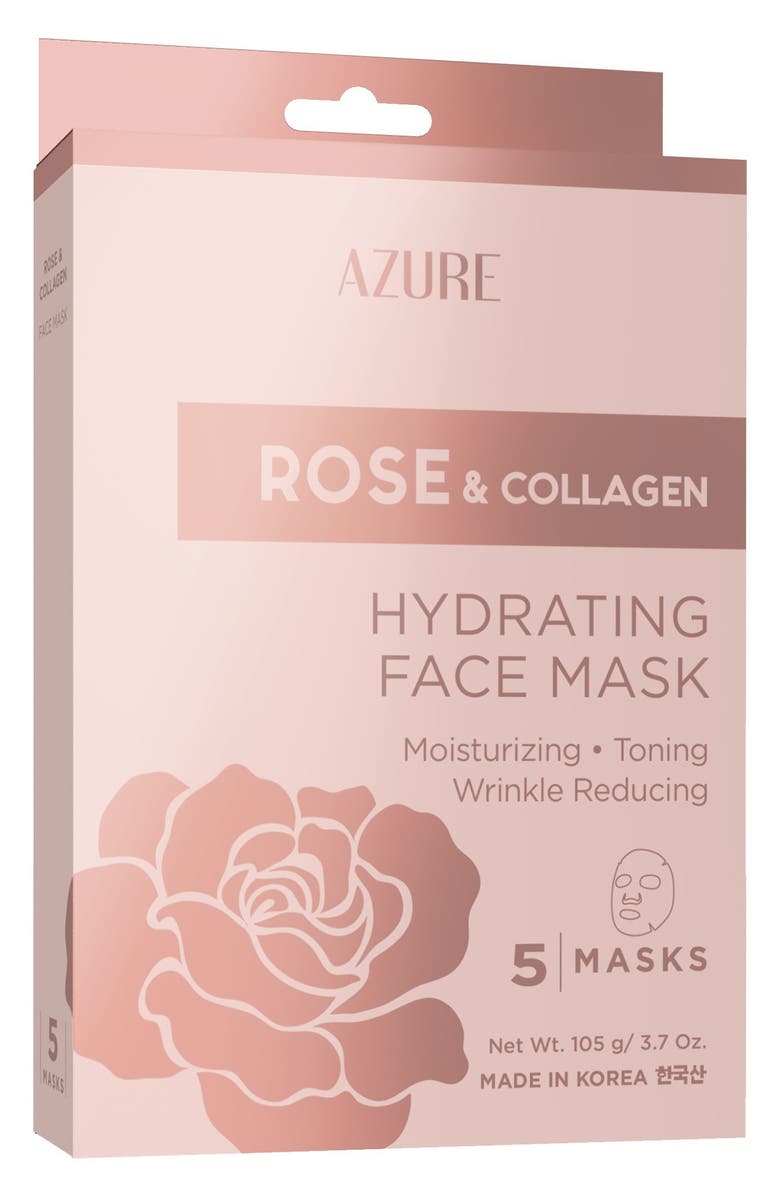 AZURE Rose & Collagen Sheet Mask - 5-Pack, Alternate, color, 