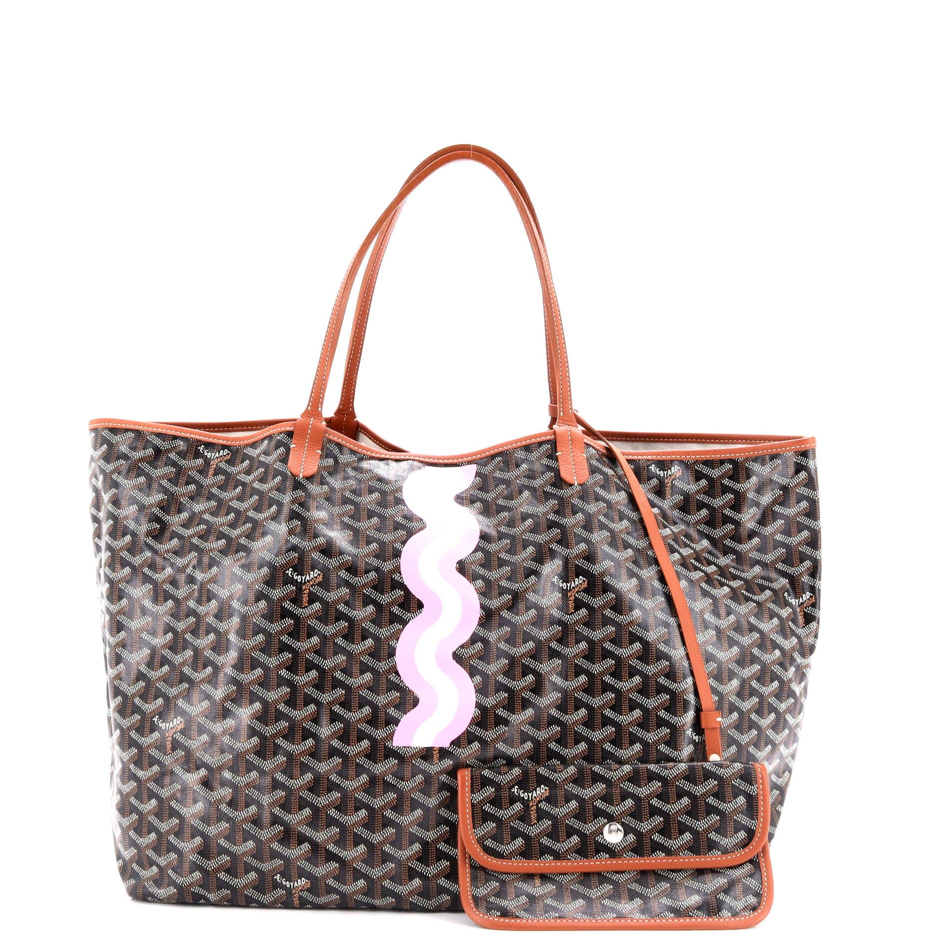 Pre-Owned Goyard Saint Louis Tote Printed Coated Canvas GM, Alternate, color, Brown