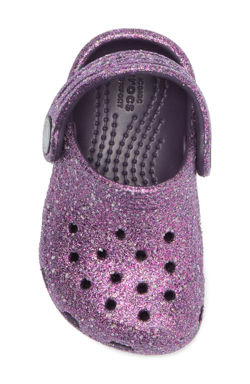 Crocs Kids' Classic Space Glitter Clog In Dark Iris Multi