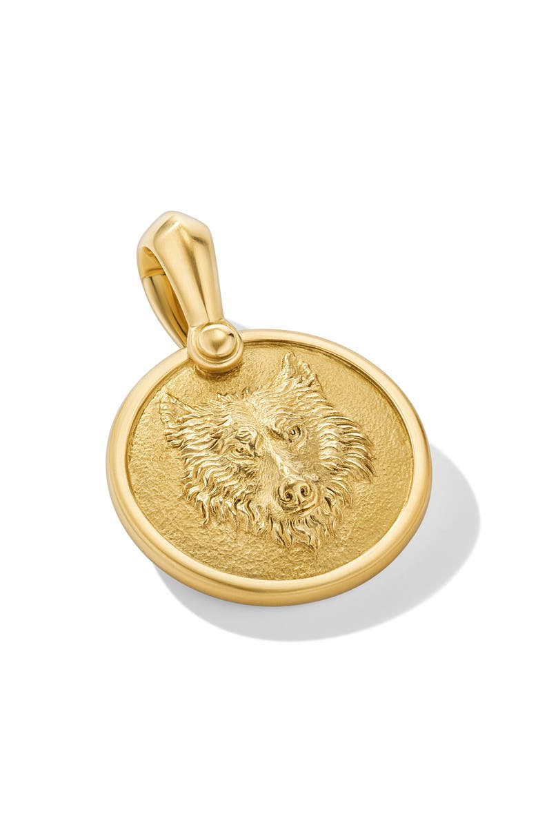 David Yurman Men's Petrvs<sup>®</sup> Wolf Amulet Enhancer, Alternate, color, 18K Yellow Gold