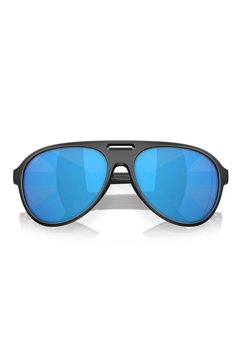 Grand Catalina 59mm Polarized Pilot Sunglasses, Alternate, color, MATTE BLACK/ BLUE MIRROR