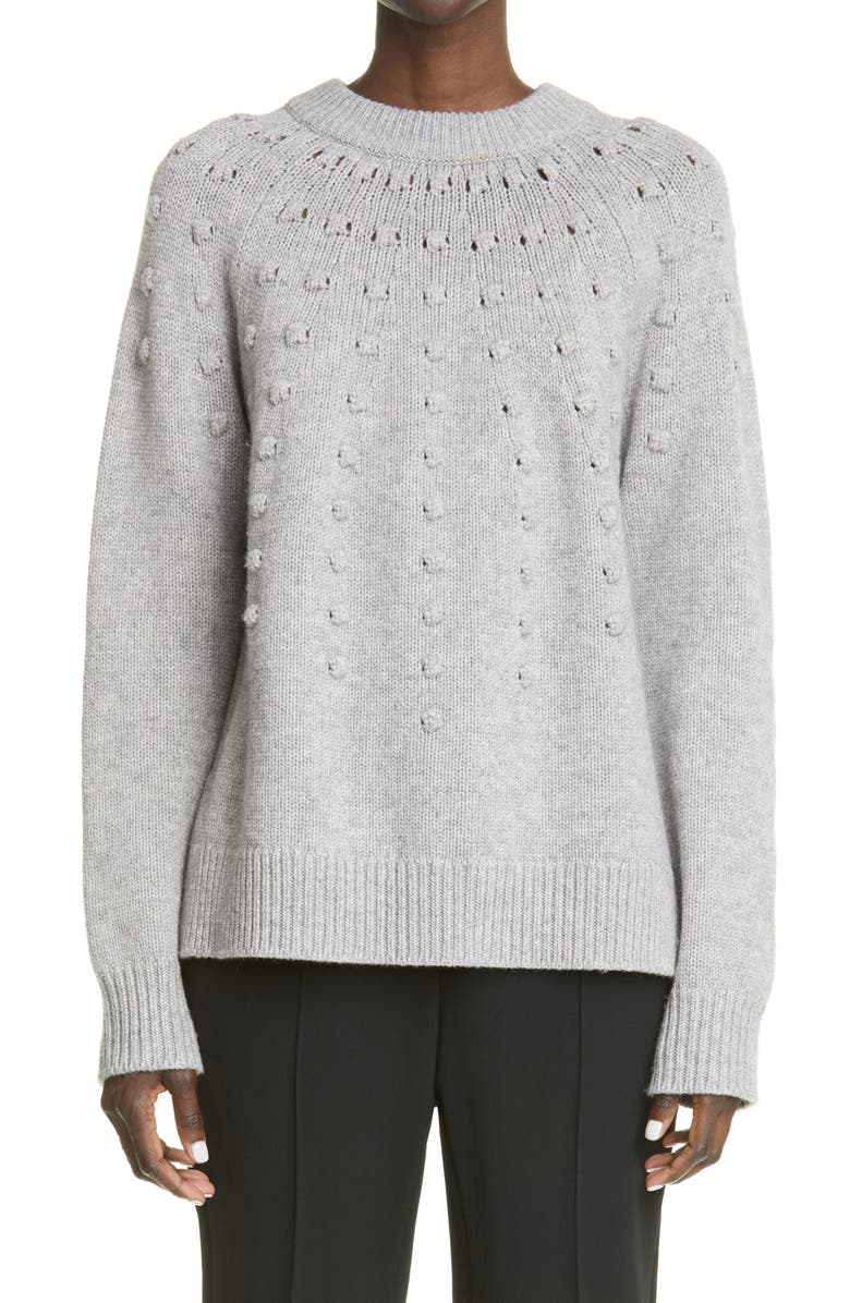 Lela Rose Popcorn Stitch Oversize Wool & Cashmere Sweater, Main, color,