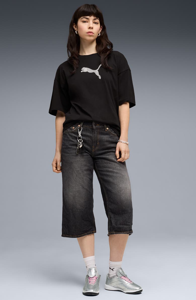 PUMA Essentials Bedazzled Rhinestone Embellished Cotton Graphic T-Shirt, Alternate, color,