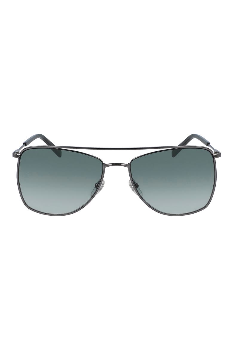 58mm Navigator Sunglasses, Main, color, GREEN/ GREEN GRADIENT