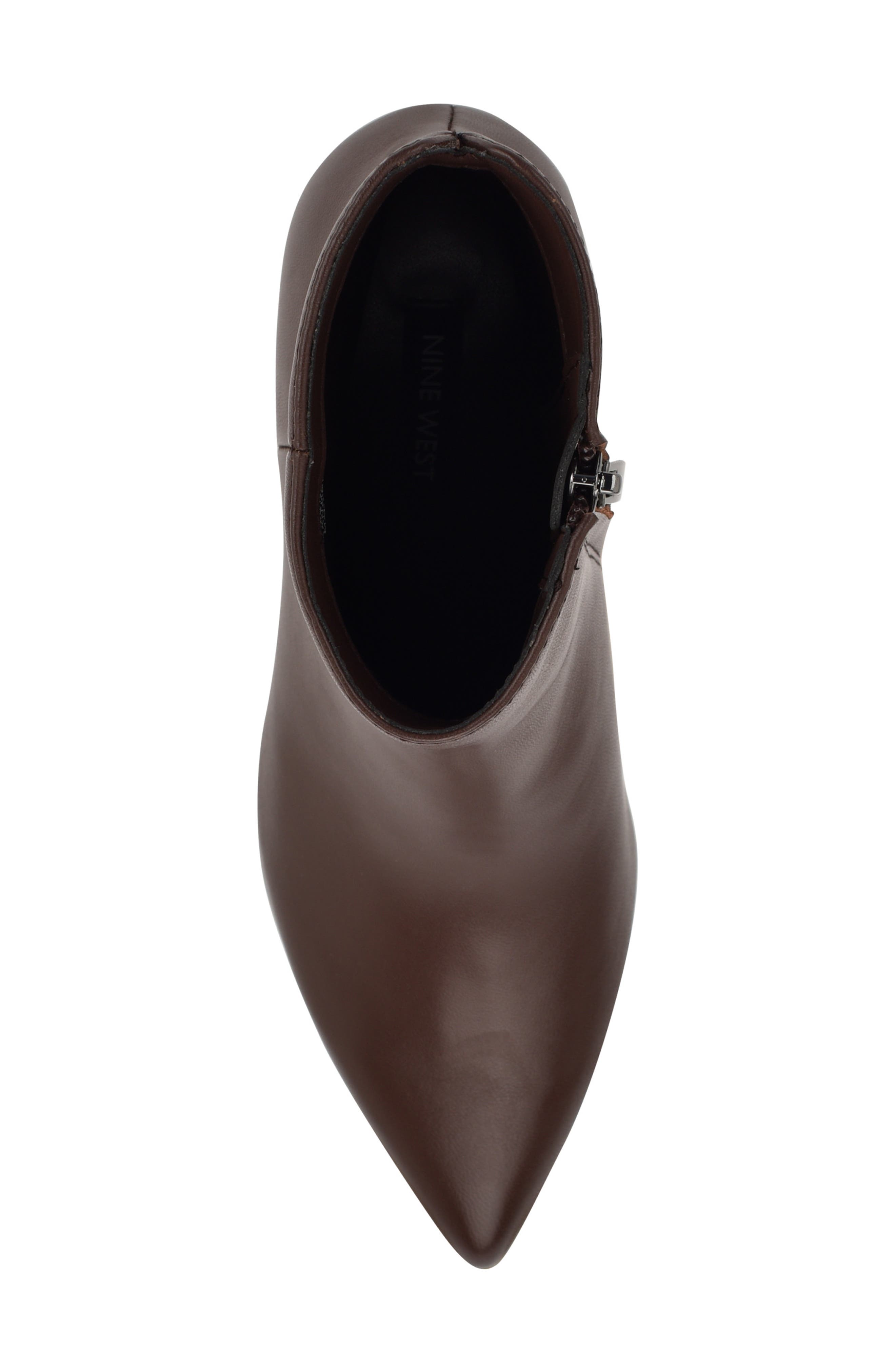 Maribu Pointed Toe Bootie, Alternate, color, DARK BROWN LEATHER