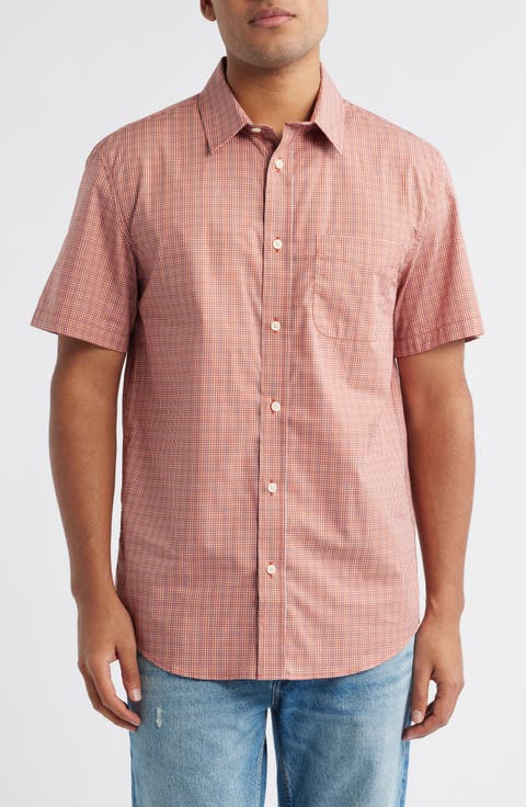 Academy Check Pima Cotton Short Sleeve Button-Up Shirt