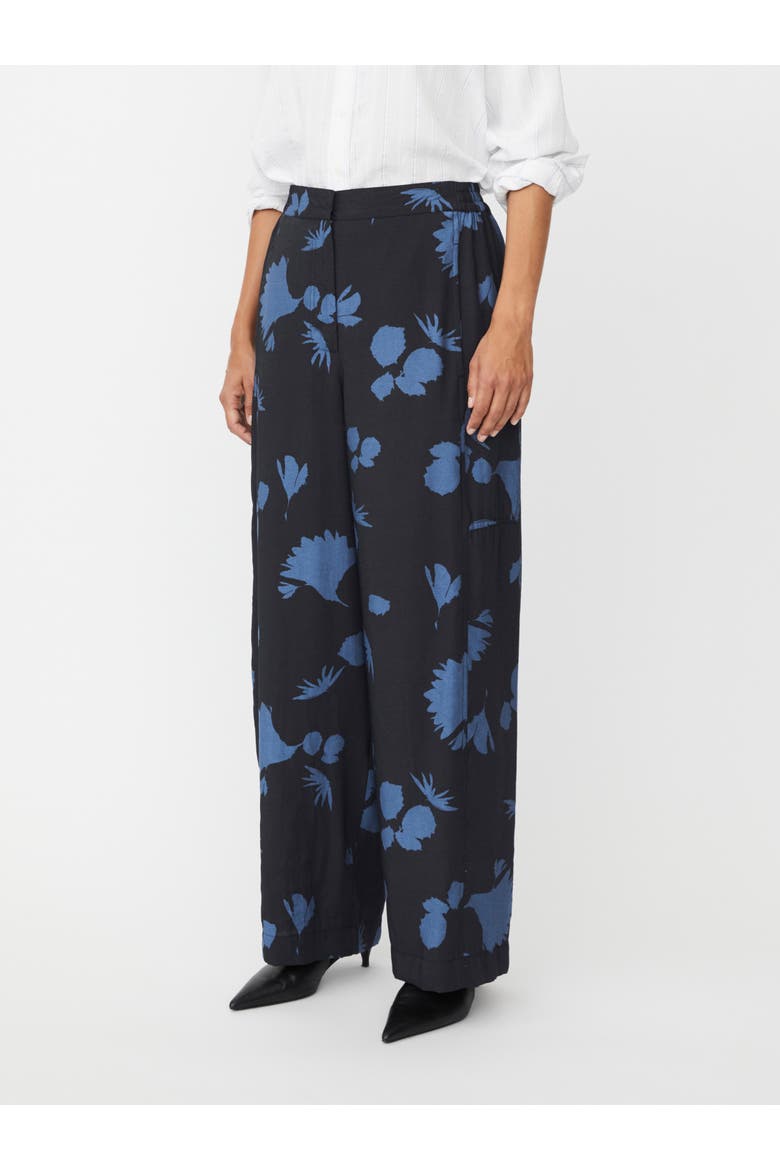 Parwanas Wide Fit Printed Pants, Main, color, Gray Blue