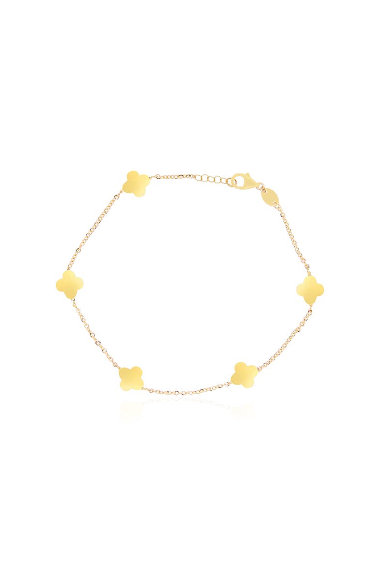 Mini Gold Clover Bracelet, Main, color, Gold