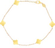 The Lovery Fine Jewelry Mini Gold Clover Bracelet