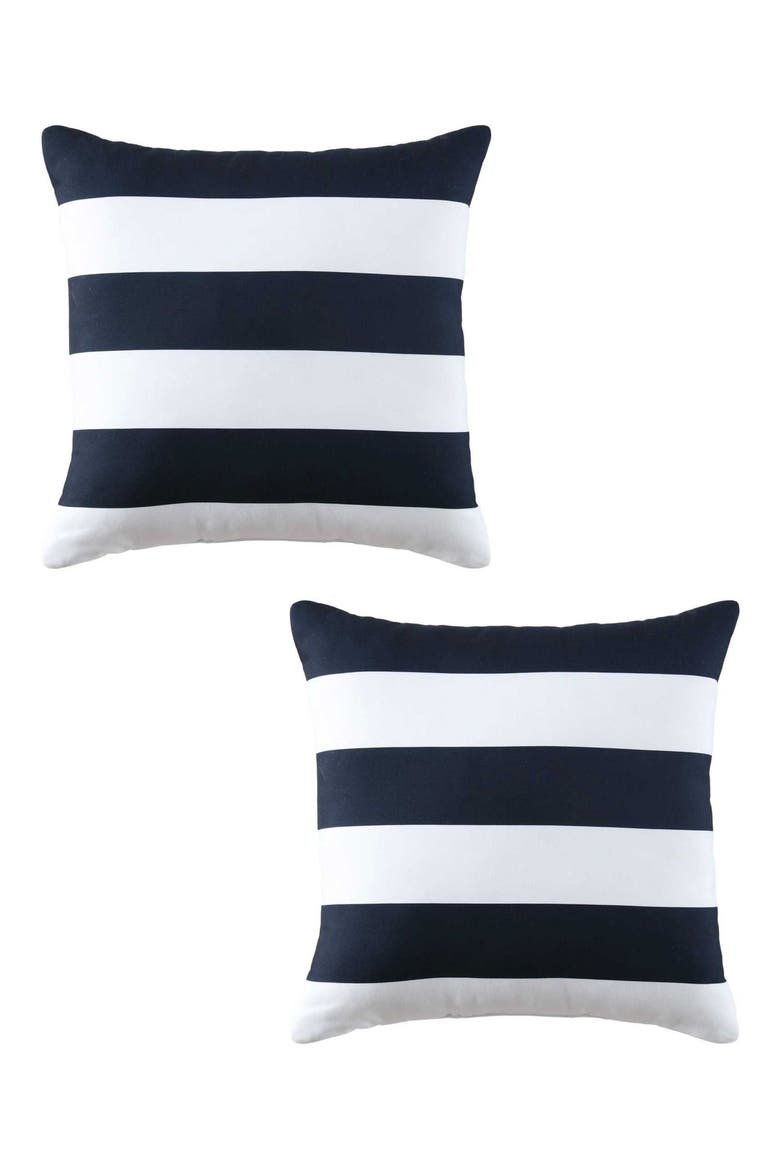 Sailor Stripe Microfiber Throw Pillow, Alternate, color, DARK BLUE