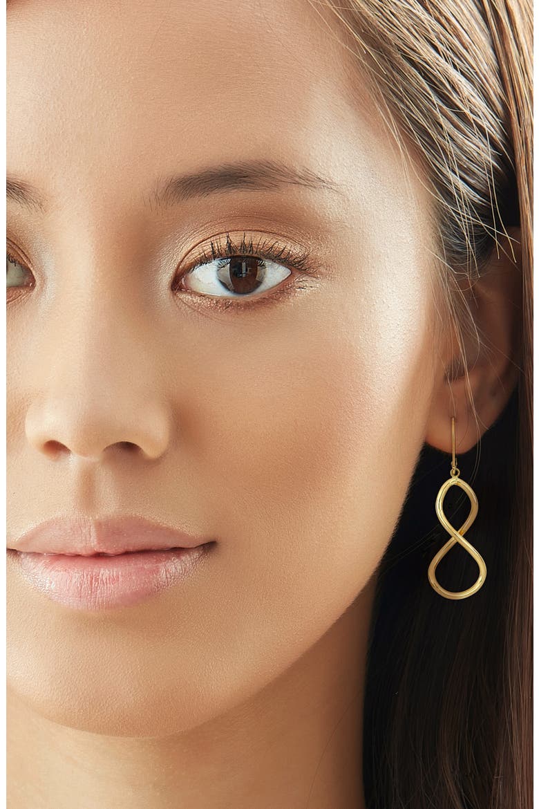 Figure Eight Leverback Earrings, Alternate, color, GOLD