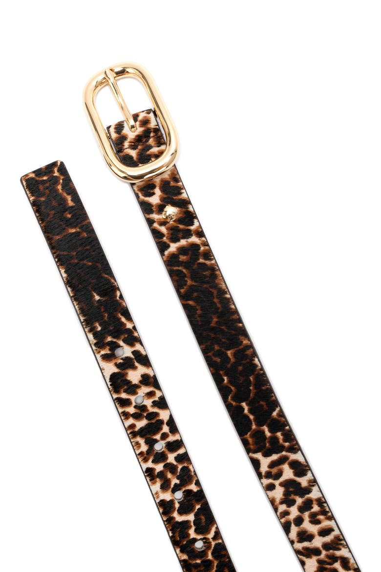 molten buckle genuine calf hair belt, Alternate, color, DOWNTOWN LEOPARD