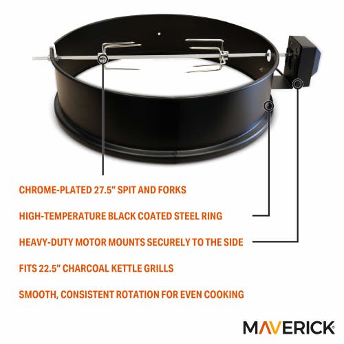 Maverick Motorized Rotisserie Ring Kit In Black