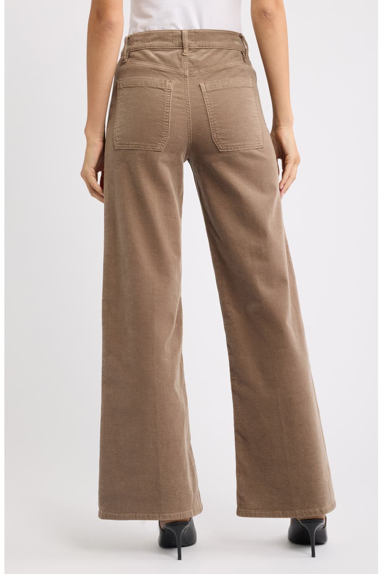 Le Slim Palazzo Patch Pocket High Waist Wide Leg Corduroy Jeans, Alternate, color, SOFT TAUPE