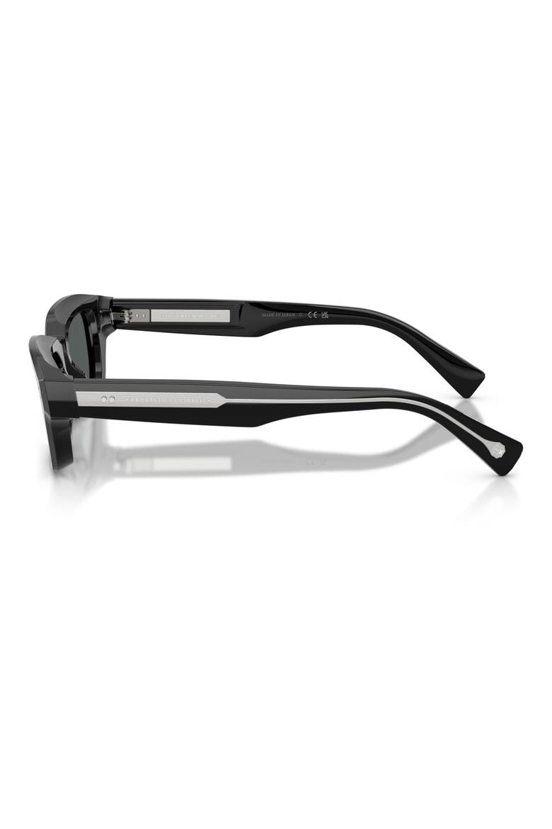 Marla 50mm Polarized Rectangular Sunglasses, Alternate, color, BLACK POLAR