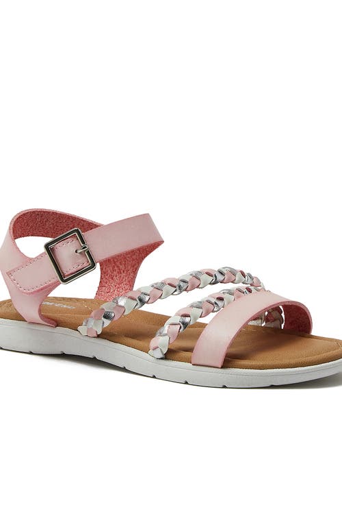 Lands' End Kids Braided Easy On Dress Sandals In Simply Pink
