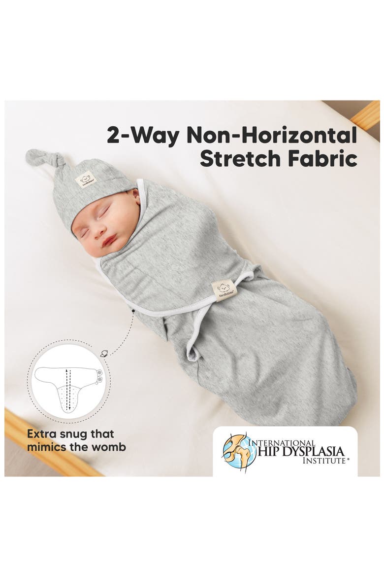 3-Pack Soothe Swaddle Wraps with Knot Hats, Alternate, color, Aspire