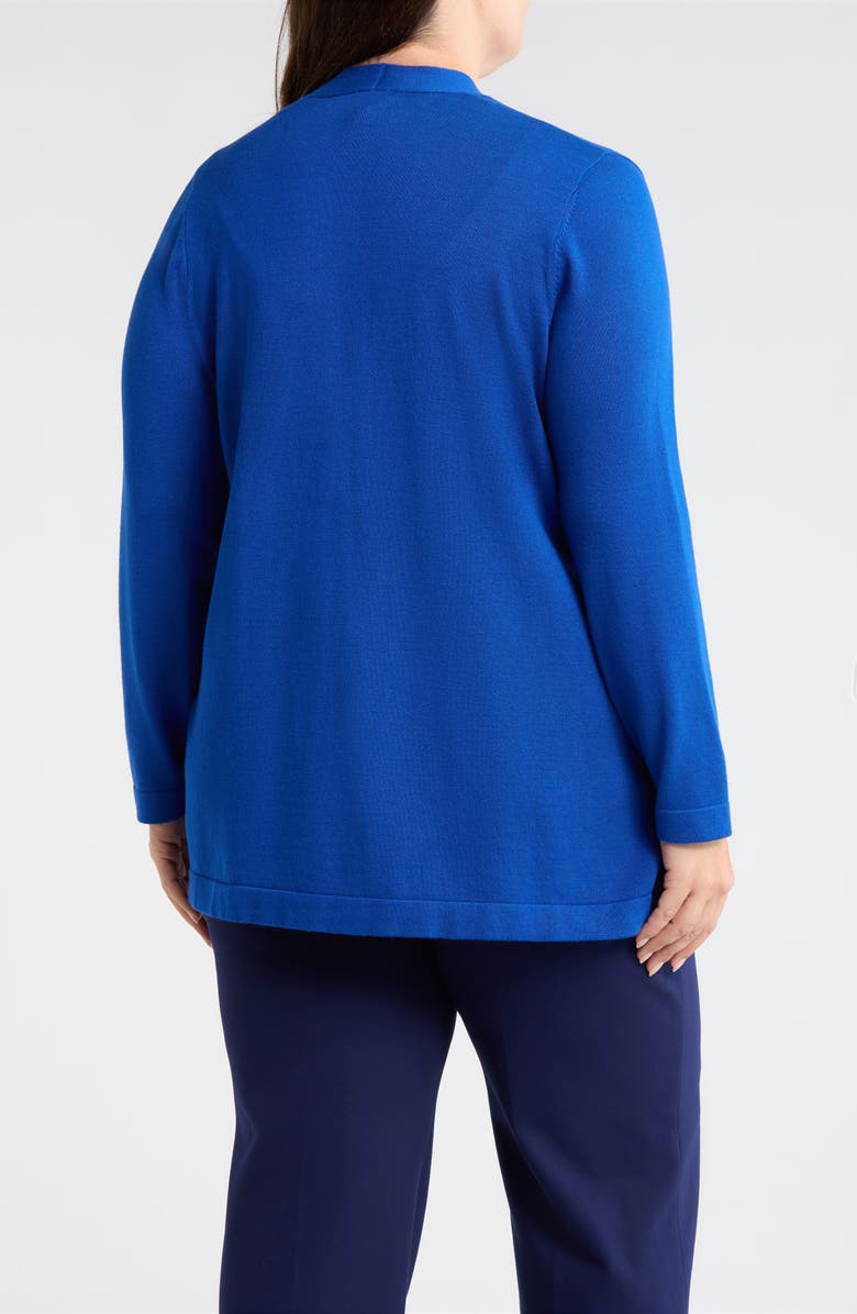 AK ANNE KLEIN Chatham Open Front Cardigan, Alternate, color, Santorini Blue