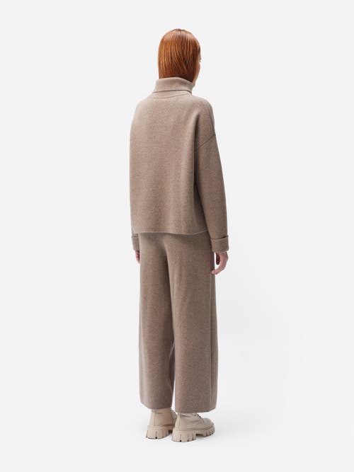 Gobi Mongolian Cashmere Organic Color Cashmere Roll-neck Sweater In Taupe