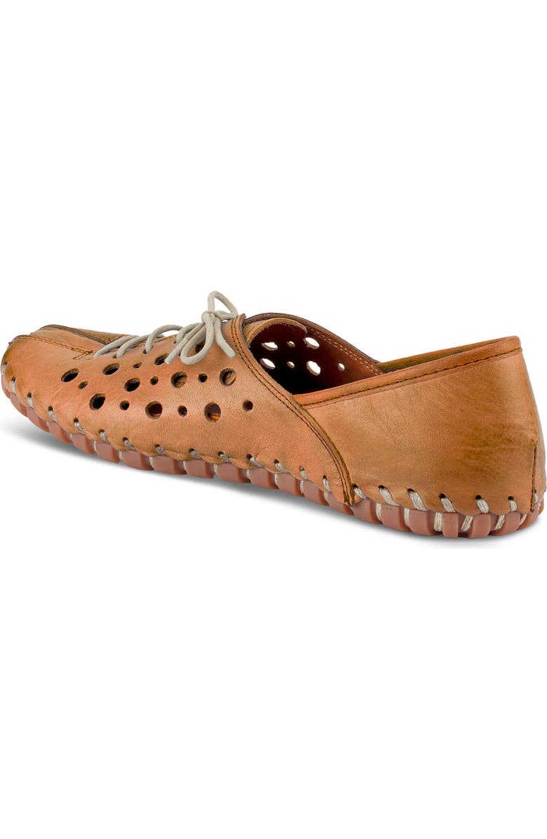 Spring Step Moonwalk Perforated Leather Shoe, Alternate, color, Camel