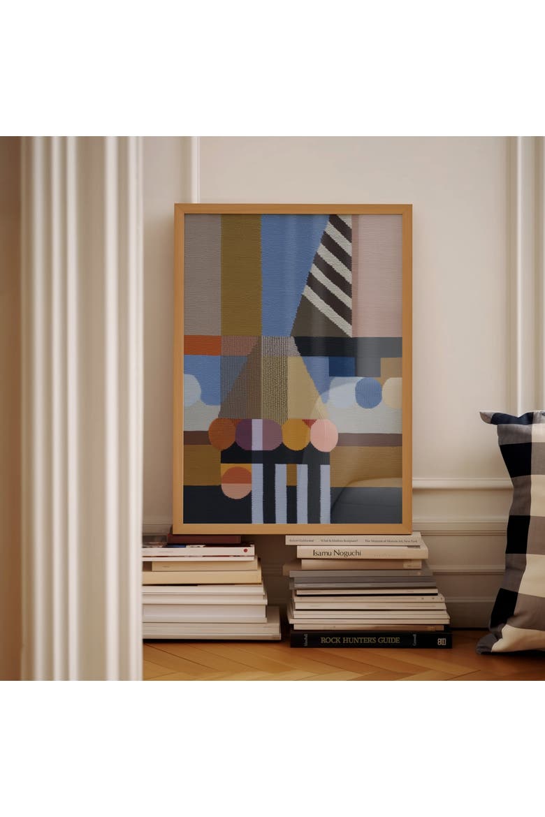 Woven Perspectives No. 05 Geometric Abstract Art Print, Alternate, color, White Frame - 30x40