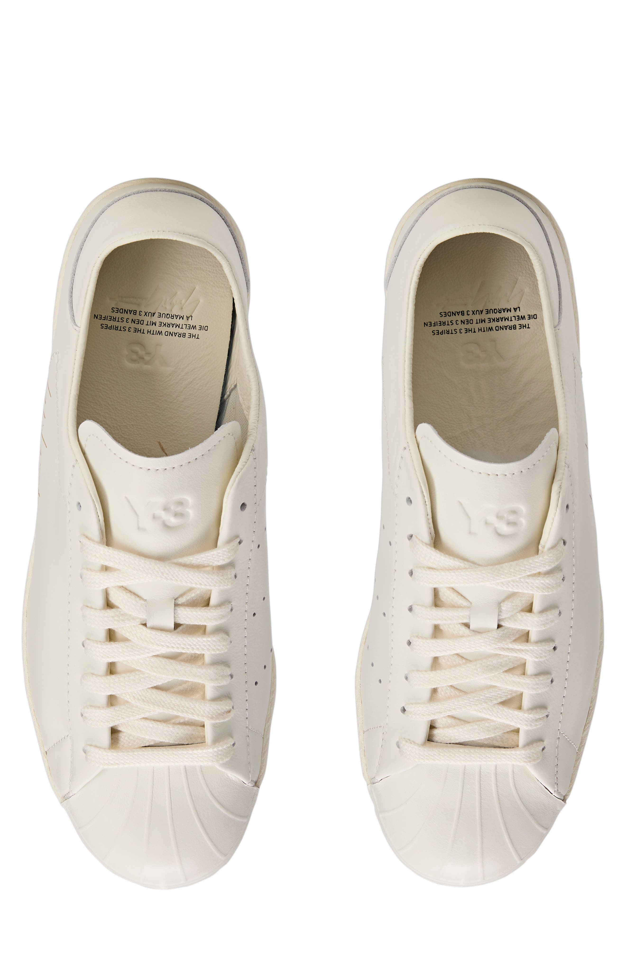 Y-3 Superstar Leather Sneaker, Alternate, color, OFF WHITE