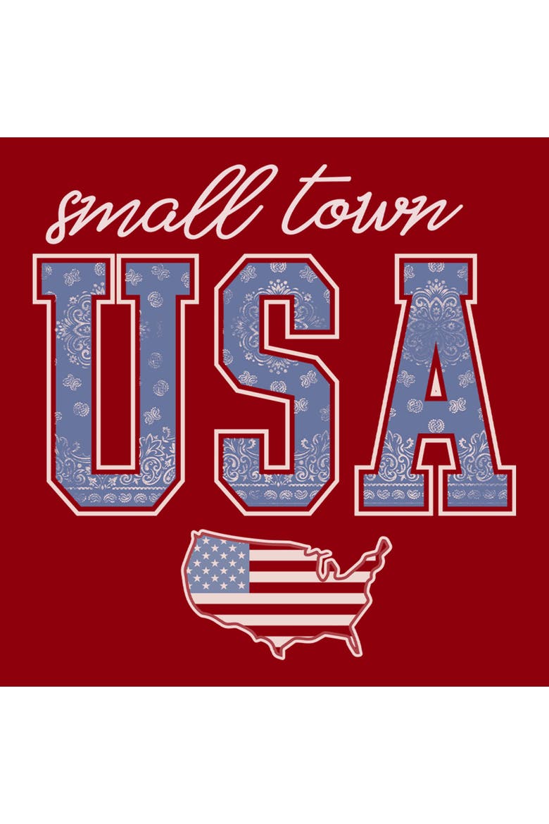 Men's Lost Gods Small Town USA Map  Graphic T-Shirt, Alternate, color, Cardinal