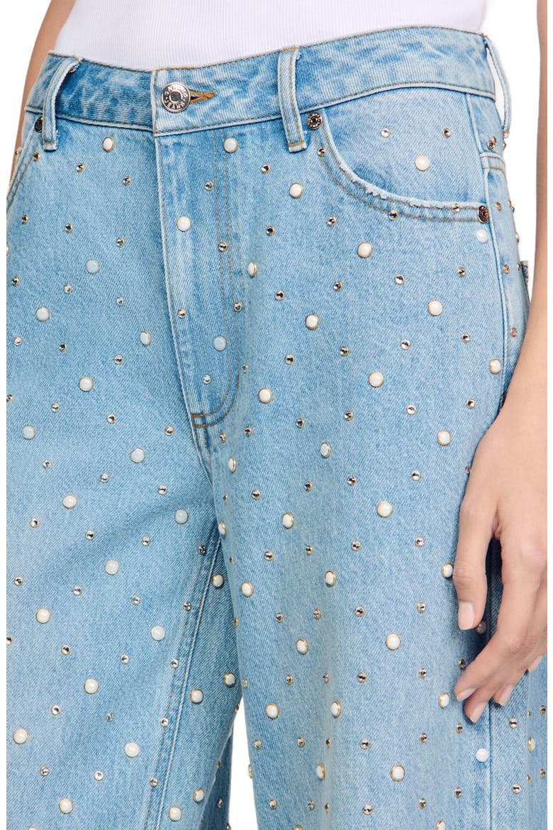 Rhinestone and beaded jeans, Alternate, color, Blue jean