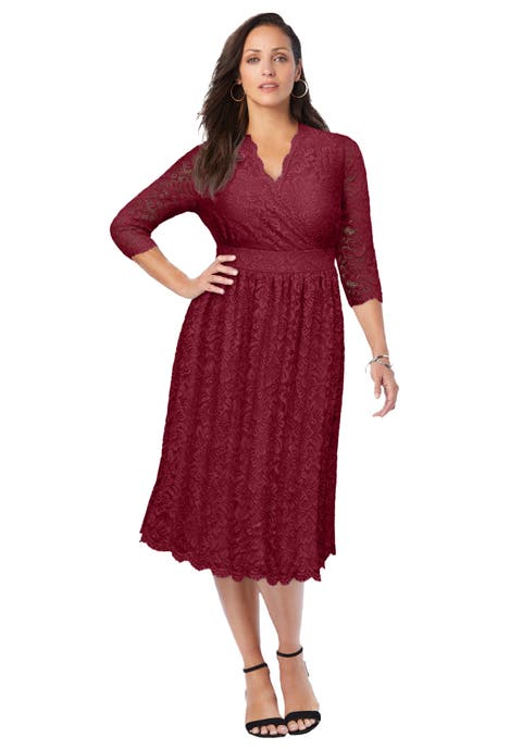 Stretch Lace A-Line Dress (Plus Available)