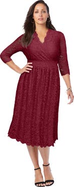 Jessica London Stretch Lace A-Line Dress