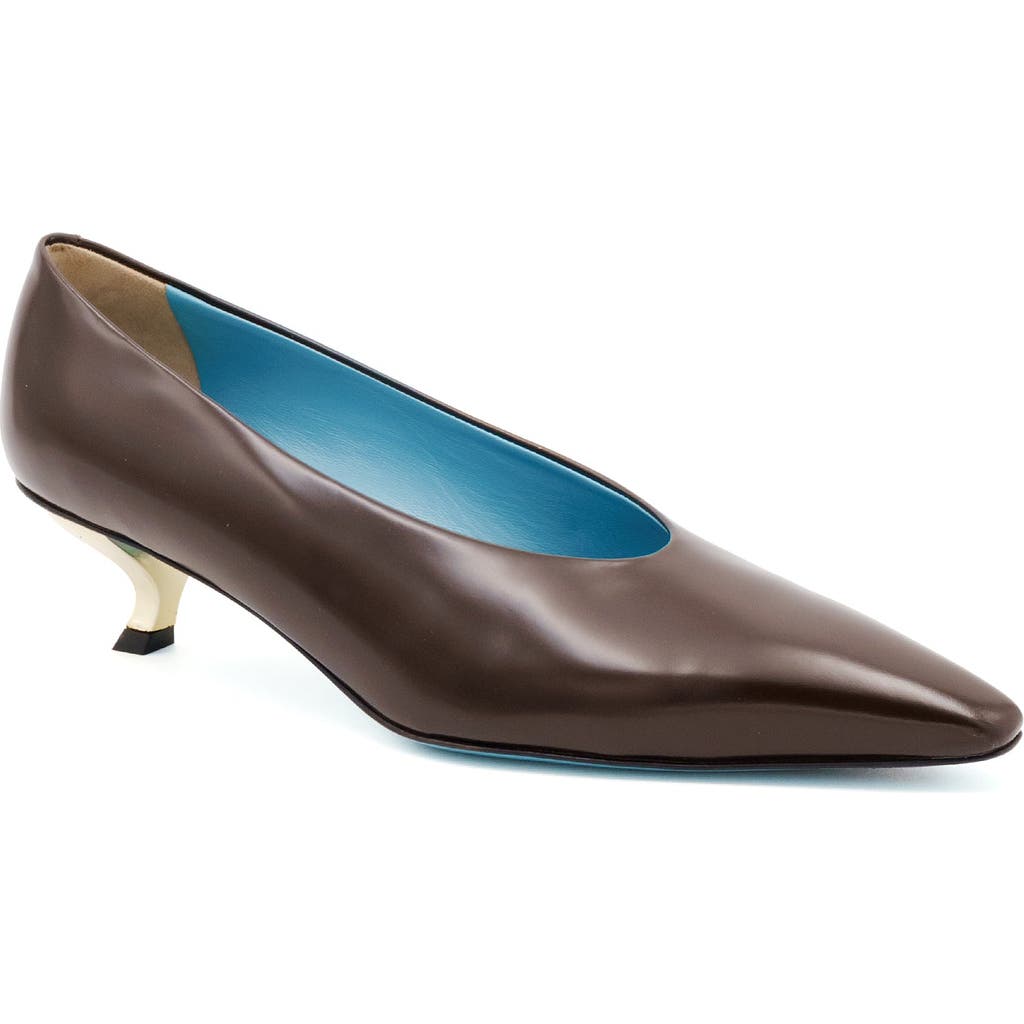 Valentina Rangoni Vamp Low Heel Fashion Pump In Moka Mousse