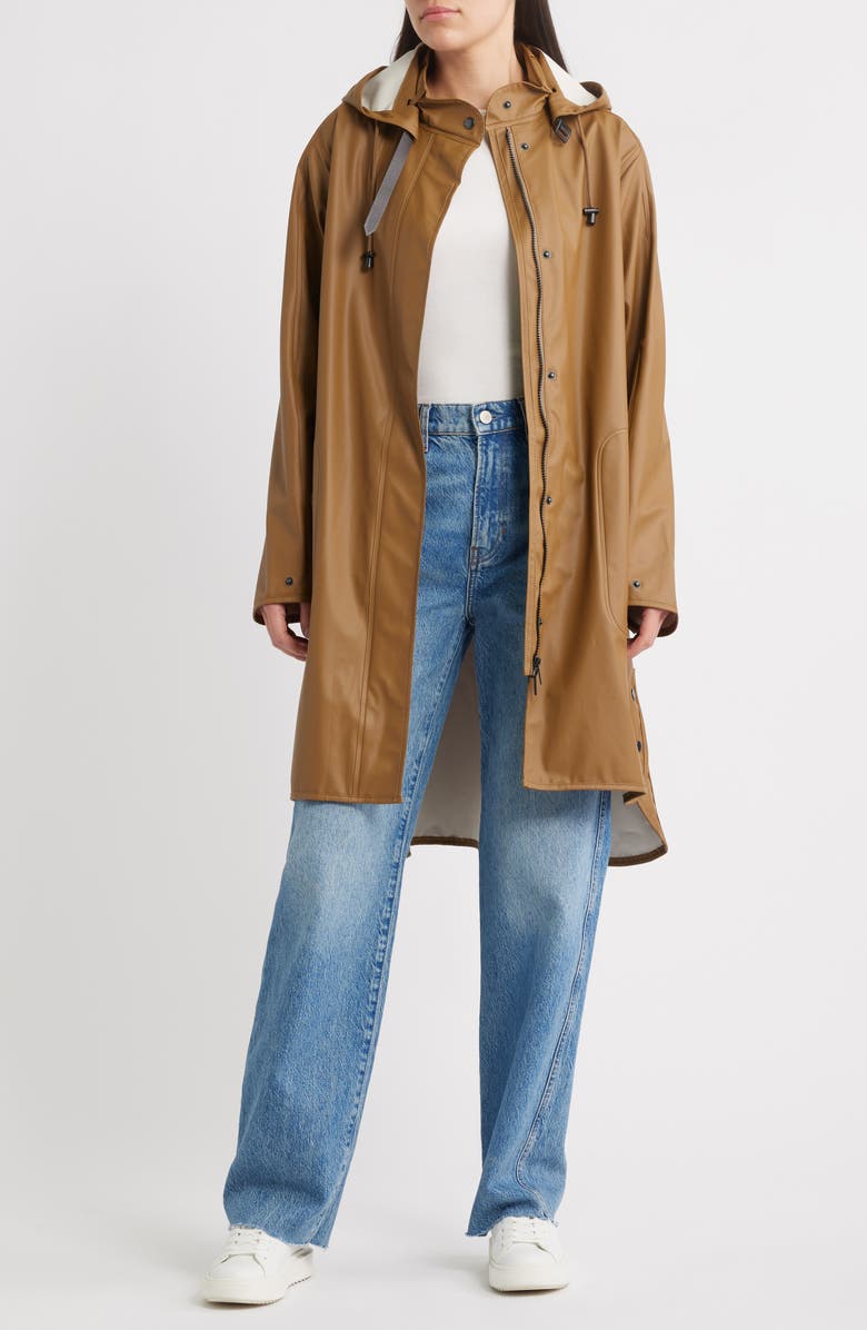 Ilse Jacobsen Hooded Raincoat, Alternate, color, Mocca