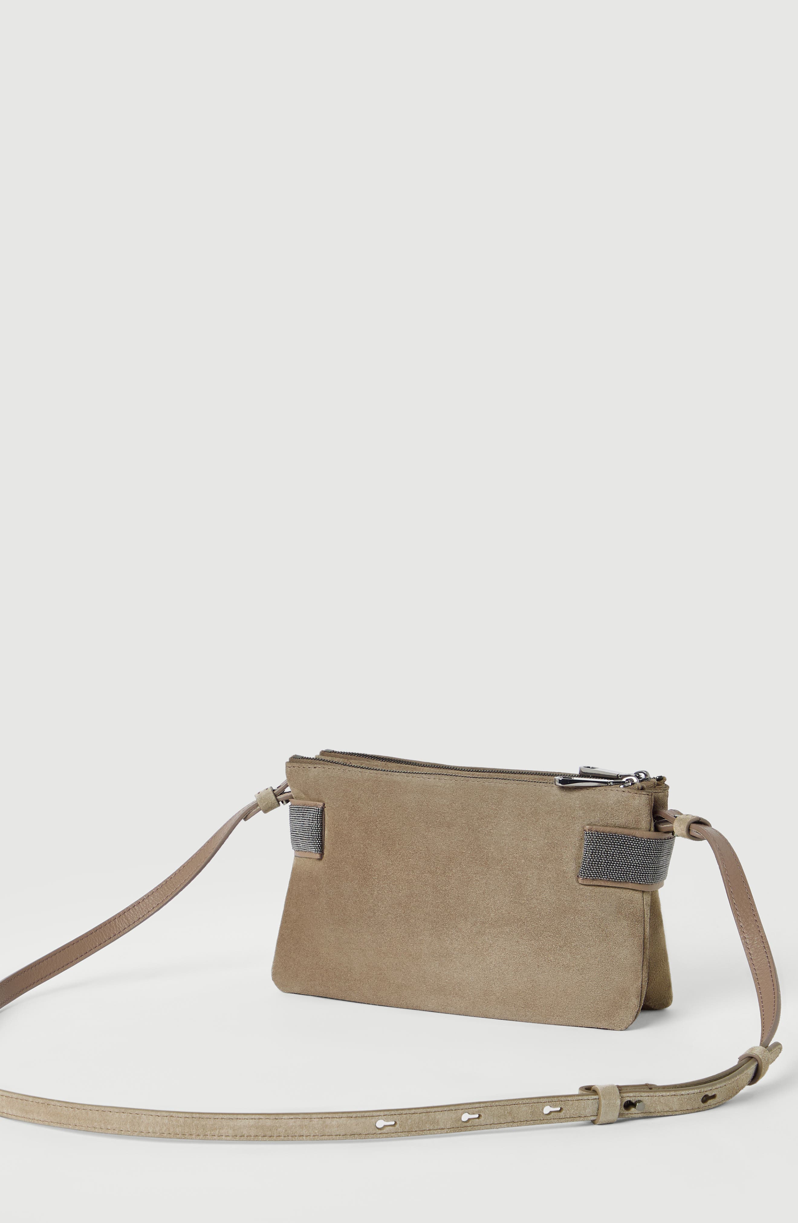 Brunello Cucinelli Essence mini shoulder bag, Alternate, color, Light Brown