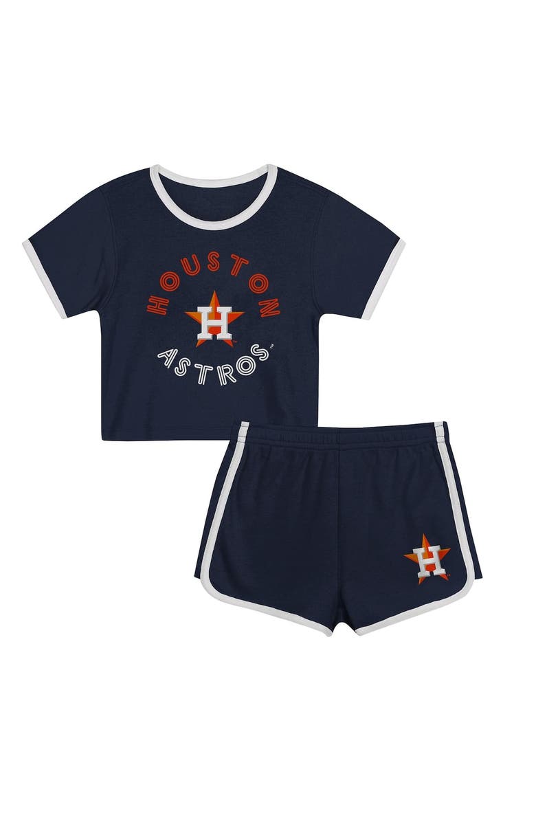 Outerstuff Toddler Navy Houston Astros Double Run T-Shirt & Shorts Set, Main, color, Navy