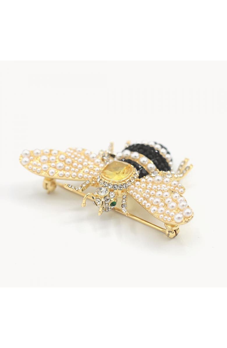 Bill Skinner Studio Bejewelled & Pearl Bee Brooch, Alternate, color, Bejewelled & Pearl Bee