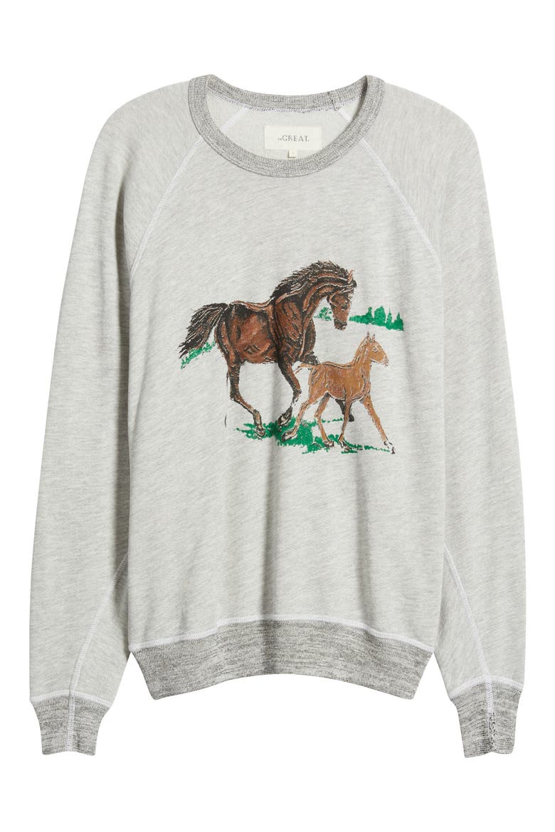 The College Horses Sweatshirt, Alternate, color, SOFT HEATHER GREY