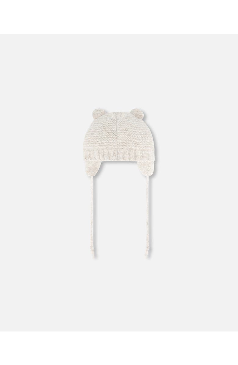 Deux par Deux Baby Unisex Knit Hat With Ears Off White, Alternate, color,