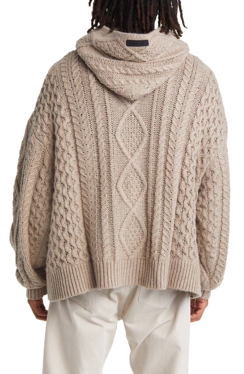 Fear of God Essentials Cable Knit Hoodie, Alternate, color, 