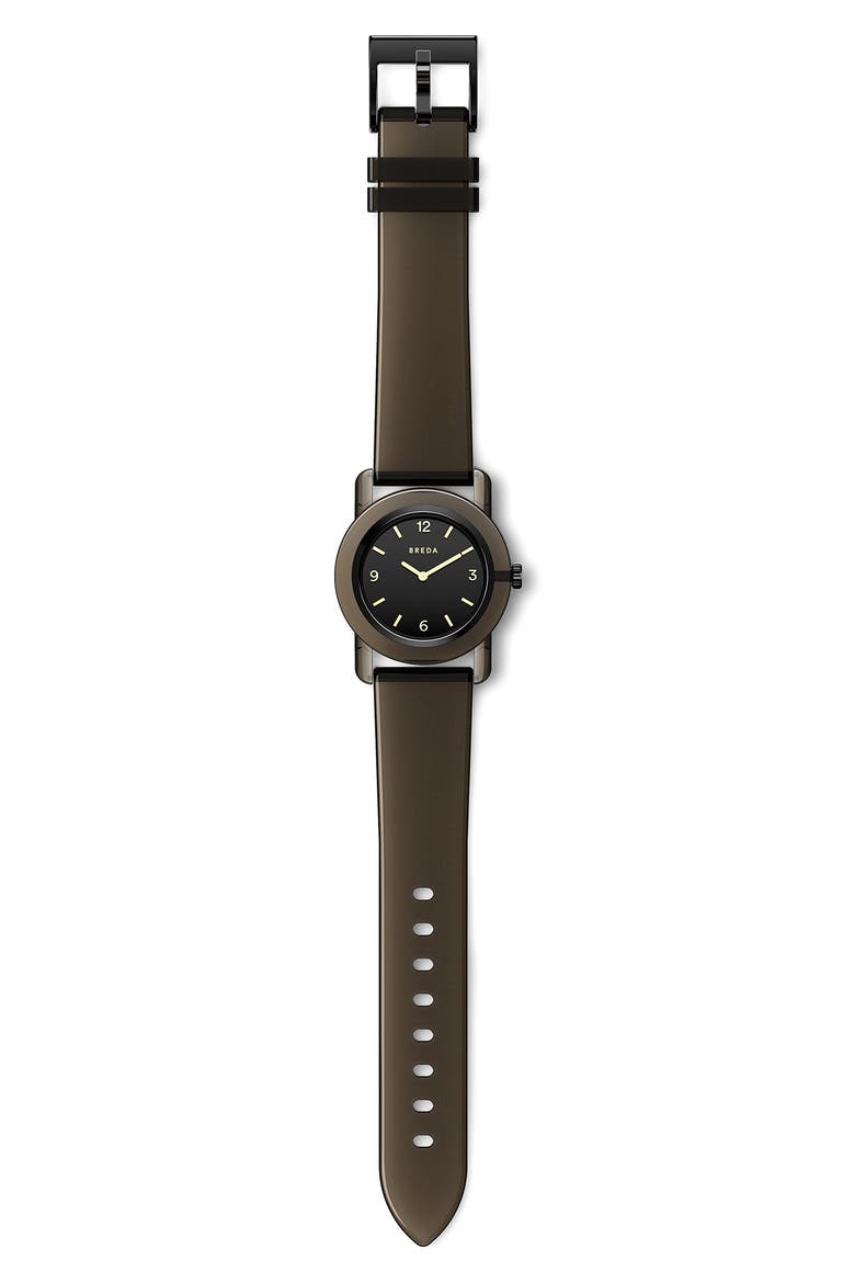 Play Glow in the Dark Rubber Strap Watch, 35mm, Alternate, color, BLACK