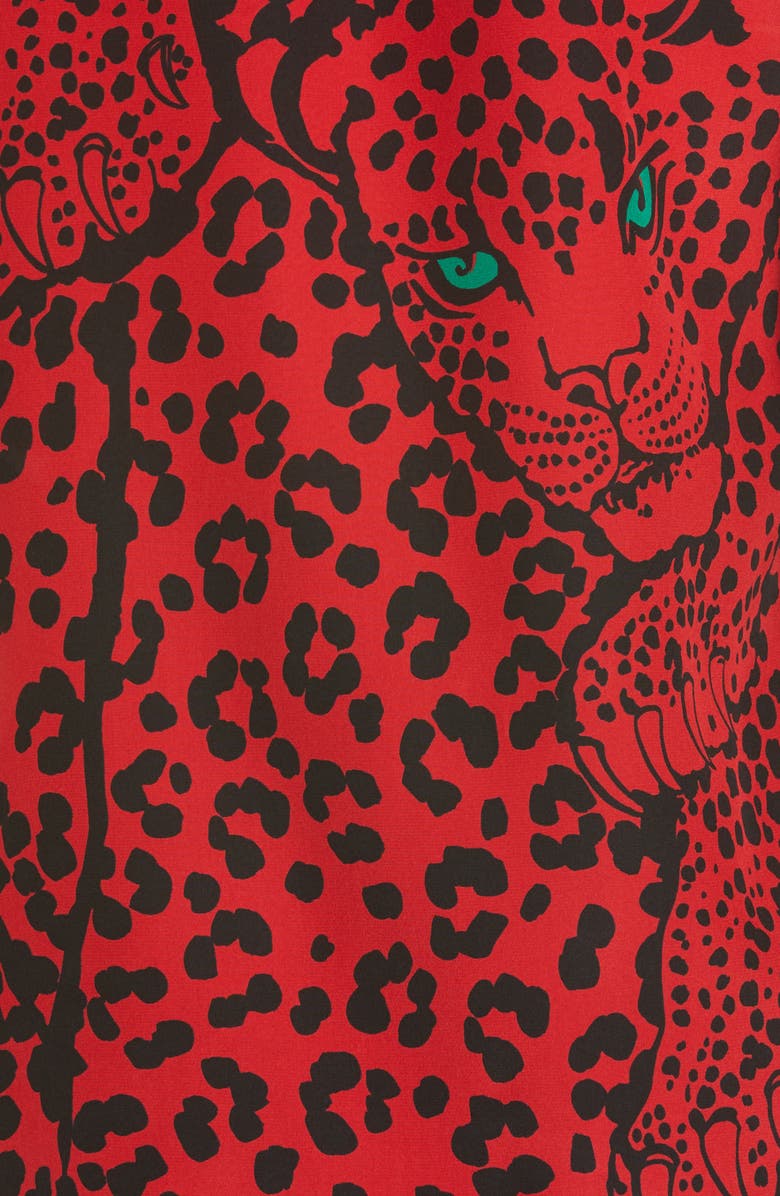 RED Valentino Leopard Print Tie Neck Silk Blouse, Alternate, color,