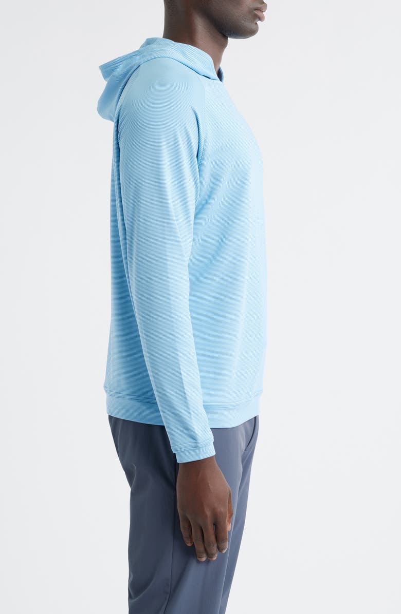 Peter Millar Pine Sugar Stripe Performance Hoodie, Alternate, color, Evening Tide