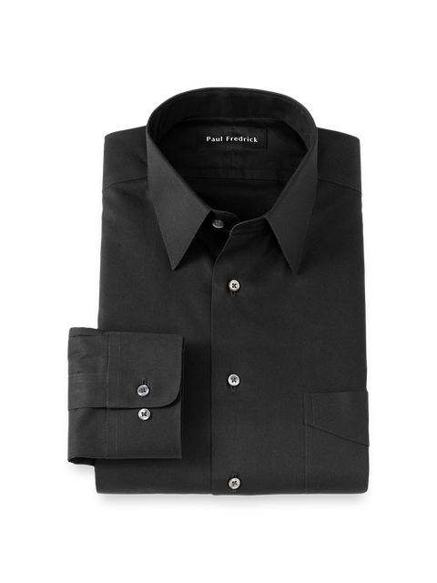 Tailored Fit Non-iron Cotton Pinpoint Solid Point Collar Dress Shirt