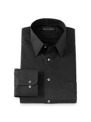 Paul Fredrick Slim Fit Non-iron Cotton Pinpoint Solid Point Collar Dress Shirt