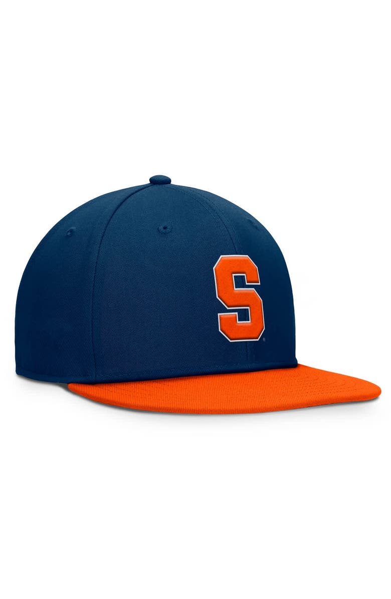 TOP OF THE WORLD Men's Top of the World Navy Syracuse Orange Fundamental Snapback Hat, Alternate, color, Navy